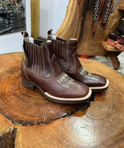 Botina Texana Cowboy Marrom Solado Jump