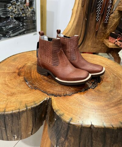 Botina Texana Caramelo Textura Rugosa