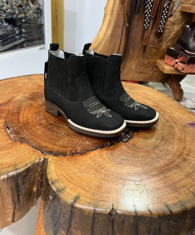 Botina Texana Unissex Preta Solado Jump