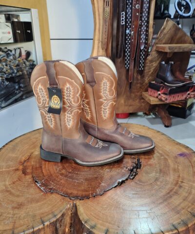 Bota Texana Masculina Marrom Café e Caramelo