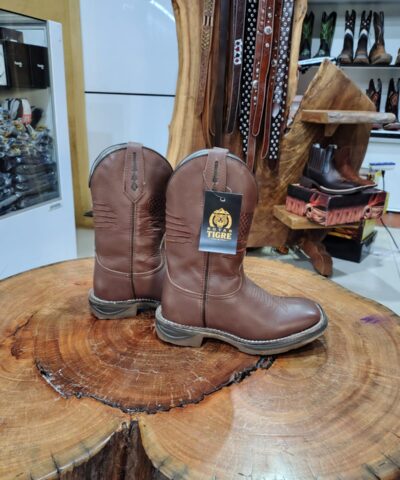 Bota Texana Masculina Marrom Café Bandeira EUA Solado Jump