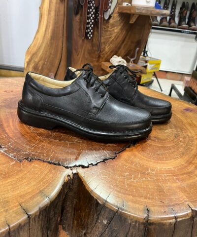 Sapato Casual Masculino Preto em Couro Soft Confort