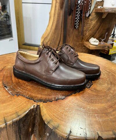 Sapato Casual Masculino Marrom Café em Couro Soft Confort