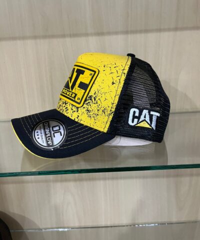 Boné Caterpillar Trucker Amarelo e Preto "Diesel Power"