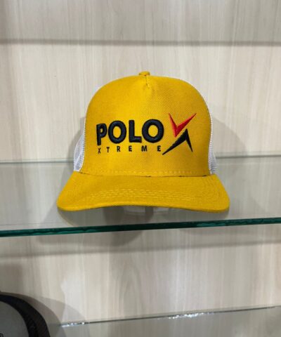 Boné Polo Xtreme Trucker Amarelo Gold e Branco